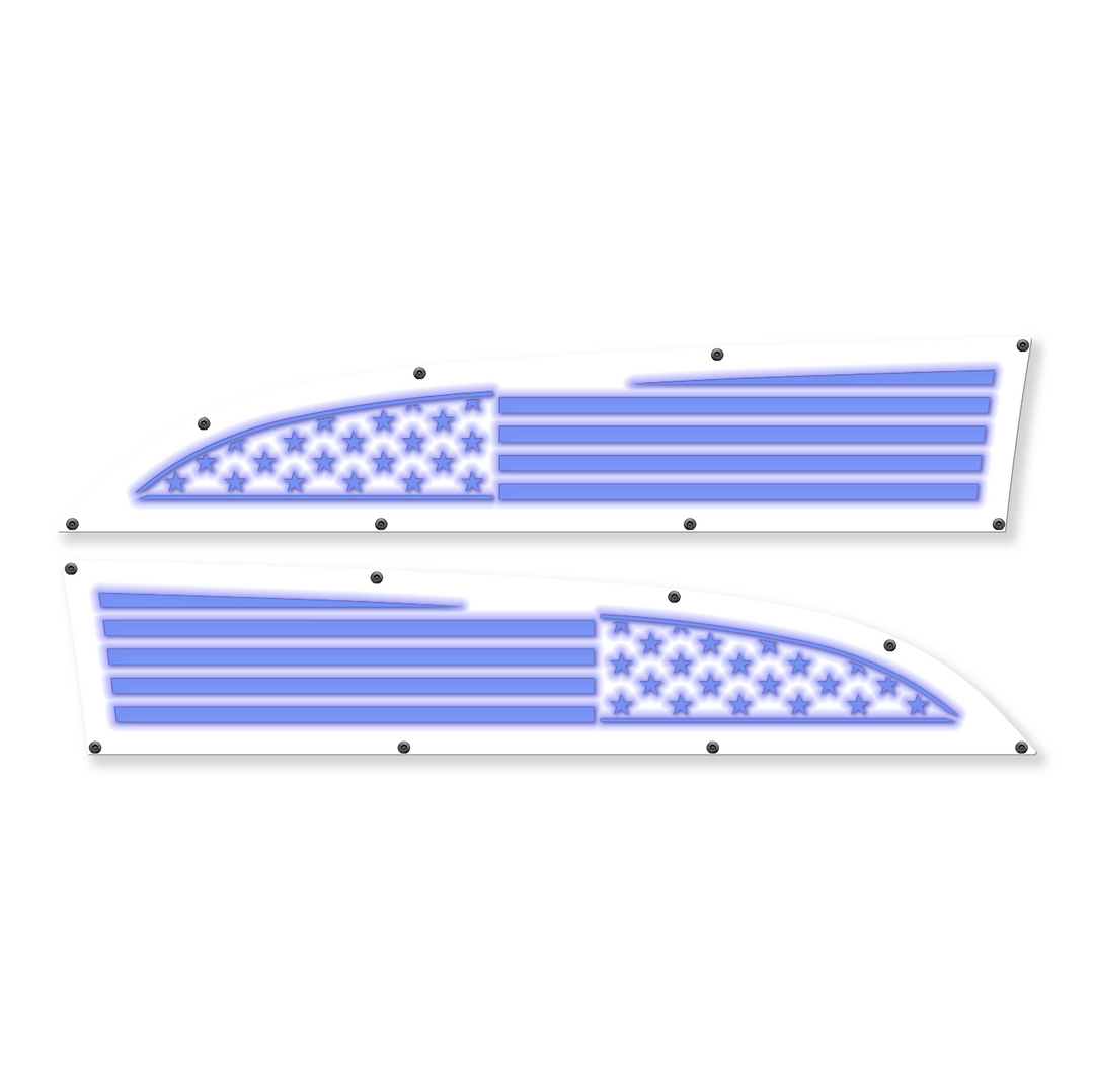 Full American Flag 11-16 Ford® Super Duty® Fender Badge Replacements - Fully Customizable, LED and Non-LED