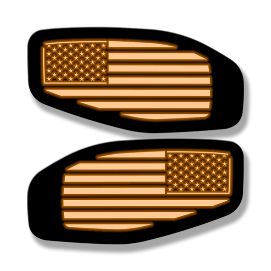 LED Side Fender Badge Replacements - American Flag - Fits 2016-2020 Nissan Titan®