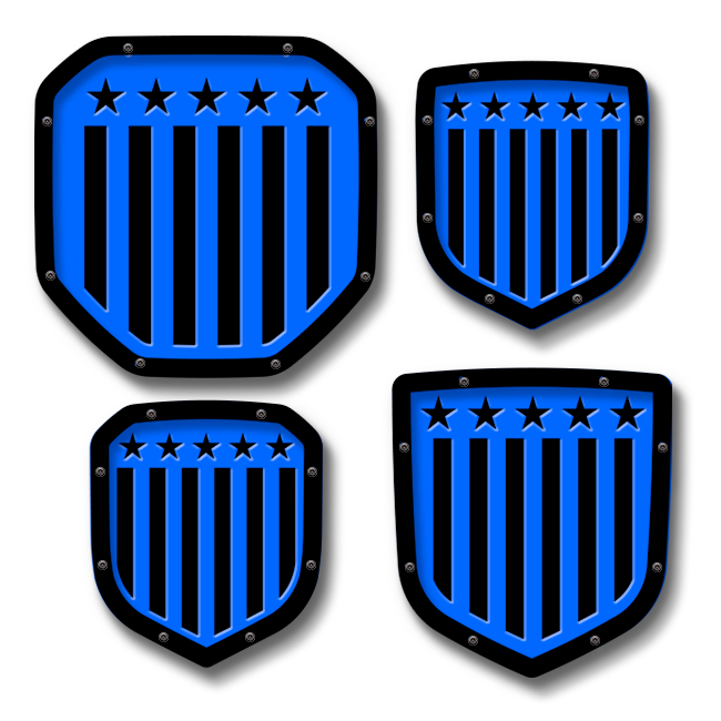 Vertical Flag Shield Emblem - RAM® Trucks, Grille or Tailgate - Fits Multiple Models and Years