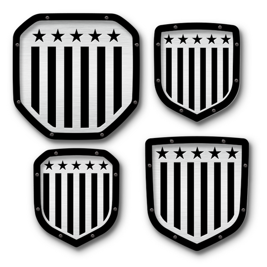 Vertical Flag Shield Emblem - RAM® Trucks, Grille or Tailgate - Fits Multiple Models and Years