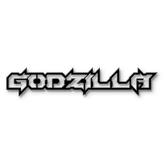 Emblème de texte Godzilla personnalisé - Aluminium avec revêtement en poudre - Choisissez vos couleurs