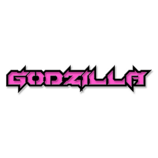 Emblème de texte Godzilla personnalisé - Aluminium avec revêtement en poudre - Choisissez vos couleurs