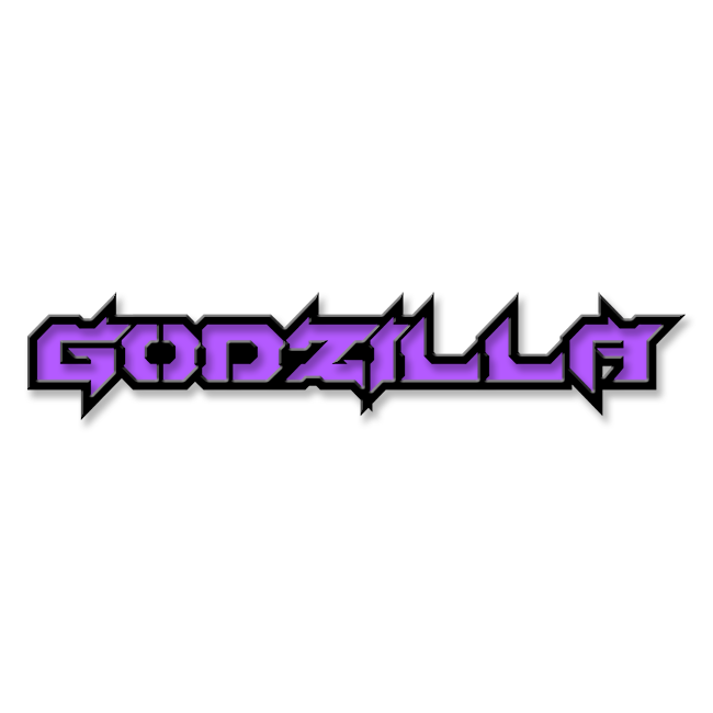 Custom Godzilla Text Emblem - Powder Coated Aluminum - Choose Your Colors