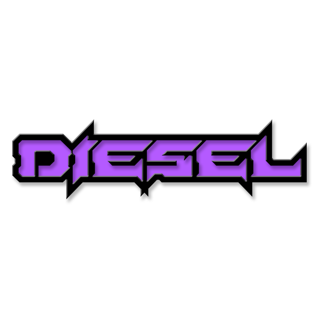 Custom Diesel Text Emblem - Powder Coated Aluminum - Choose Your Colors