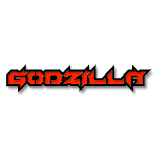 Emblème de texte Godzilla personnalisé - Aluminium avec revêtement en poudre - Choisissez vos couleurs