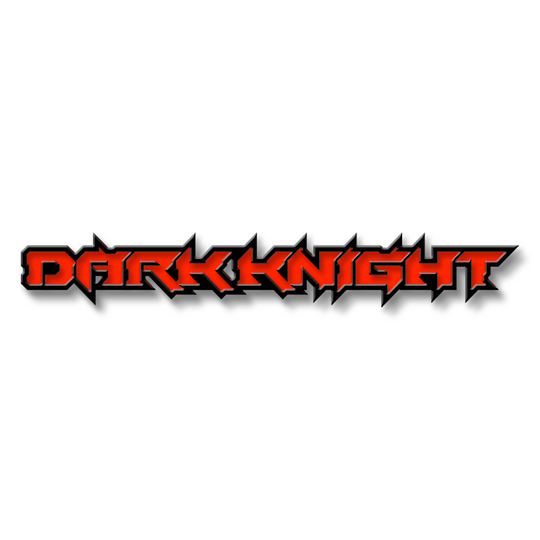 Custom Dark Knight Text Emblem - Powder Coated Aluminum - Choose Your Colors