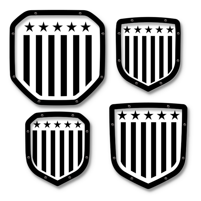 Vertical Flag Shield Emblem - RAM® Trucks, Grille or Tailgate - Fits Multiple Models and Years