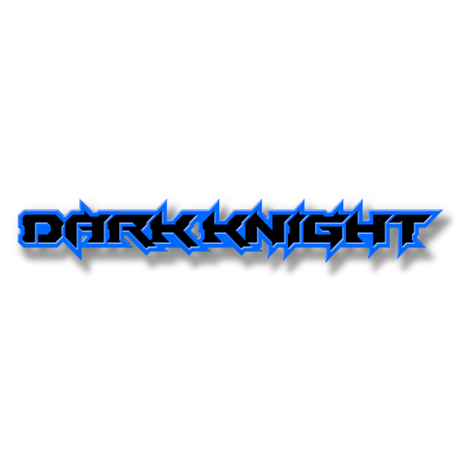 Custom Dark Knight Text Emblem - Powder Coated Aluminum - Choose Your Colors