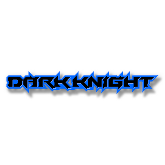 Custom Dark Knight Text Emblem - Powder Coated Aluminum - Choose Your Colors