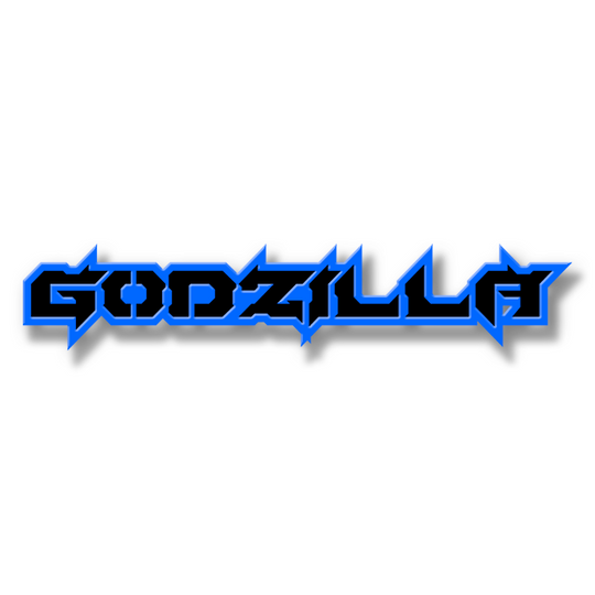 Emblème de texte Godzilla personnalisé - Aluminium avec revêtement en poudre - Choisissez vos couleurs