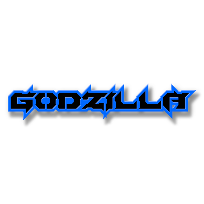 Godzilla Text Yellow Custom Godzilla Text Emblem - Powder Coated Aluminum - Choose Your Col ...
