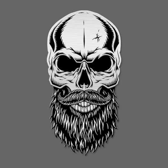 Bearded Skull Emblem - Stainless Steel