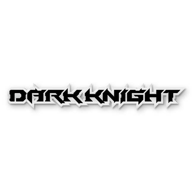 Custom Dark Knight Text Emblem - Powder Coated Aluminum - Choose Your Colors