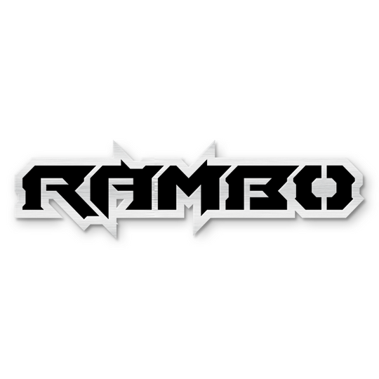 Custom Rambo Text Emblem - Powder Coated Aluminum - Choose Your Colors