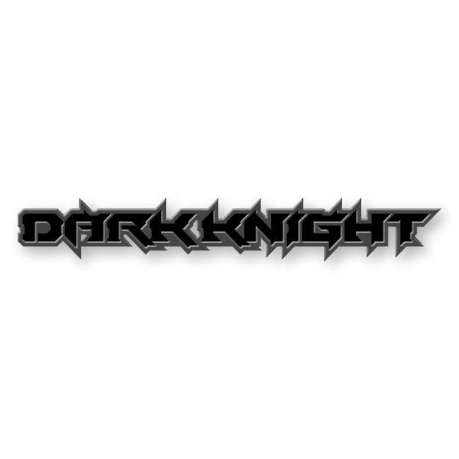 Custom Dark Knight Text Emblem - Powder Coated Aluminum - Choose Your Colors