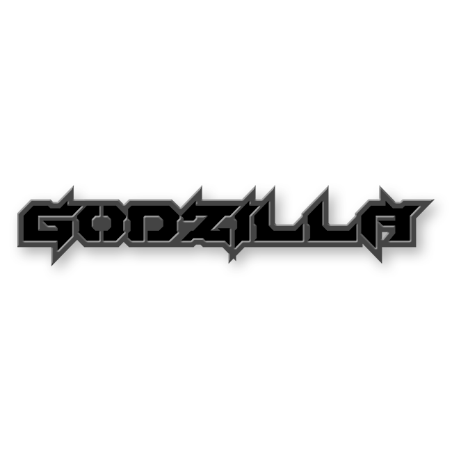 Emblème de texte Godzilla personnalisé - Aluminium avec revêtement en poudre - Choisissez vos couleurs