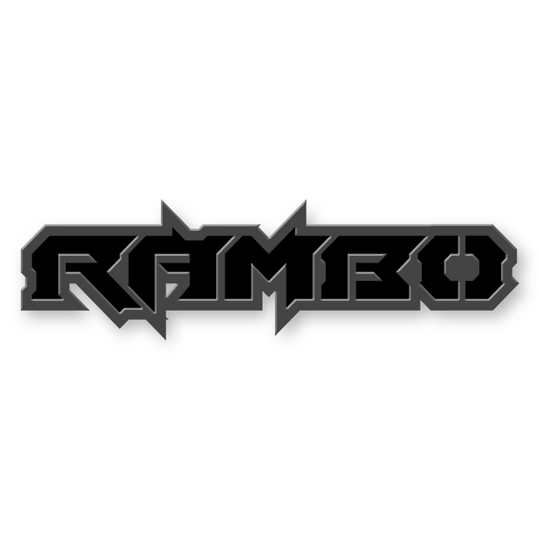 Custom Rambo Text Emblem - Powder Coated Aluminum - Choose Your Colors