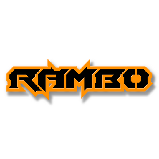 Custom Rambo Text Emblem - Powder Coated Aluminum - Choose Your Colors