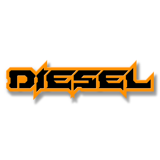 Custom Diesel Text Emblem - Powder Coated Aluminum - Choose Your Colors