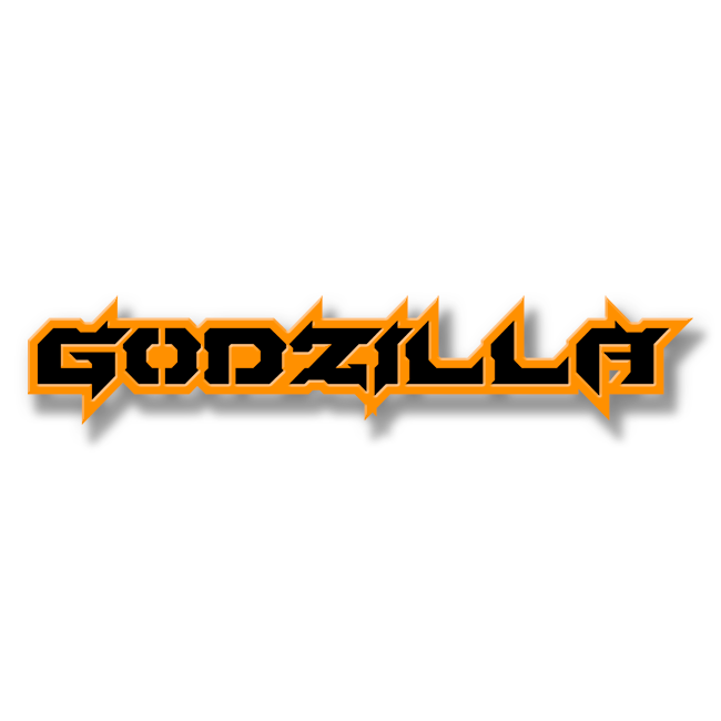 Emblème de texte Godzilla personnalisé - Aluminium avec revêtement en poudre - Choisissez vos couleurs