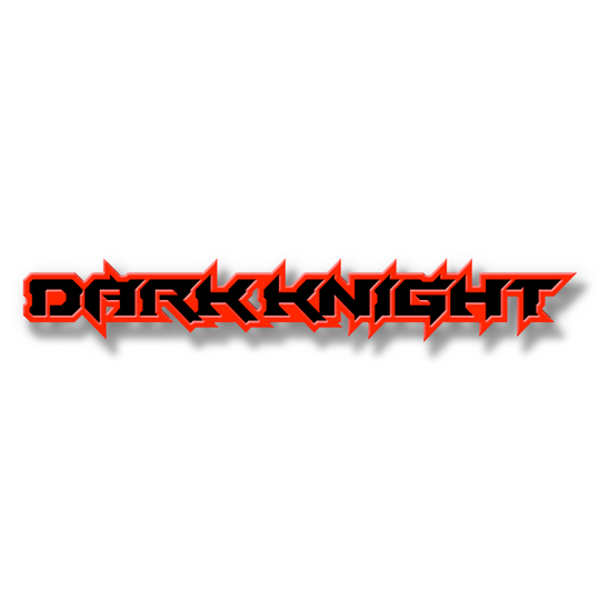 Custom Dark Knight Text Emblem - Powder Coated Aluminum - Choose Your Colors