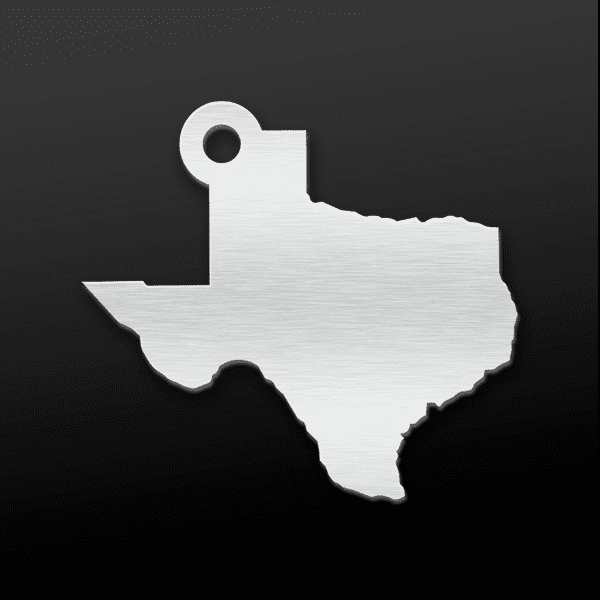 Aluminum Texas one piece key chain quality precision cut