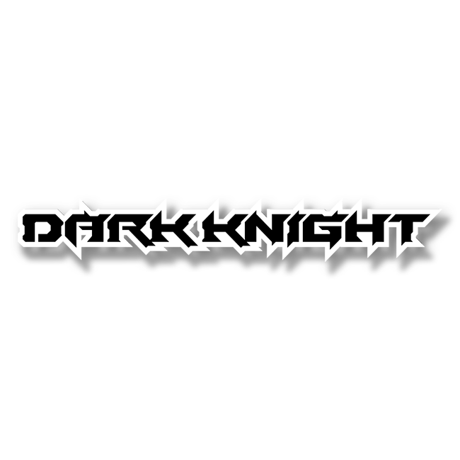 Custom Dark Knight Text Emblem - Powder Coated Aluminum - Choose Your Colors