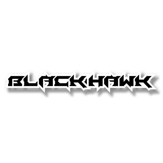 Emblème de texte Black Hawk personnalisé - Aluminium avec revêtement en poudre - Choisissez vos couleurs