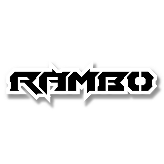 Custom Rambo Text Emblem - Powder Coated Aluminum - Choose Your Colors