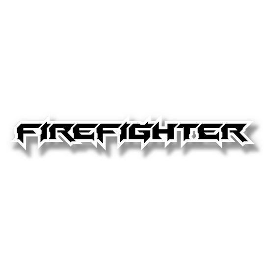 Custom Firefighter Text Emblem - Powder Coated Aluminum - Choose Your Colors