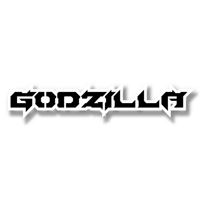 Emblème de texte Godzilla personnalisé - Aluminium avec revêtement en poudre - Choisissez vos couleurs