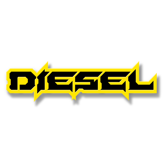 Custom Diesel Text Emblem - Powder Coated Aluminum - Choose Your Colors