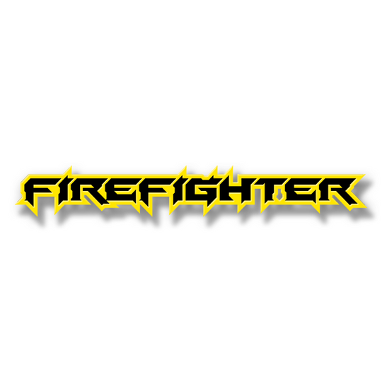 Custom Firefighter Text Emblem - Powder Coated Aluminum - Choose Your Colors