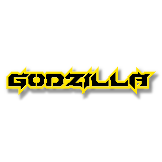 Emblème de texte Godzilla personnalisé - Aluminium avec revêtement en poudre - Choisissez vos couleurs