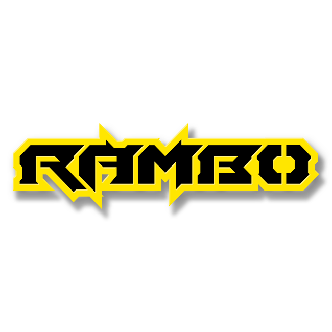 Custom Rambo Text Emblem - Powder Coated Aluminum - Choose Your Colors